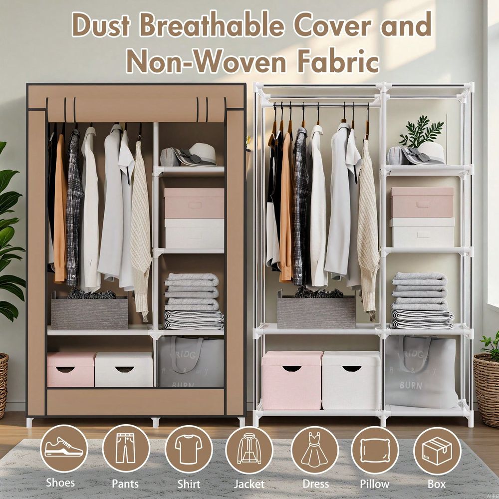 Closet Storage For Hanging Clo - огляд і ціна Wardrobe Closet Portable Fabric Cover