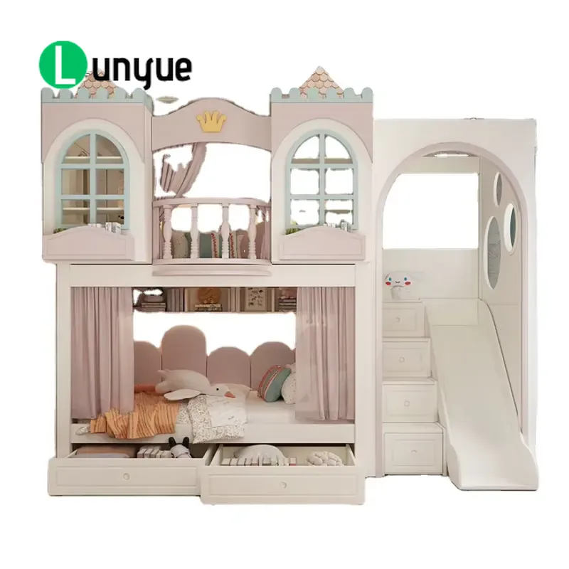 Ankke Custom Princess House Bu - огляд і ціна Bunk Bed With Stairs And Slide