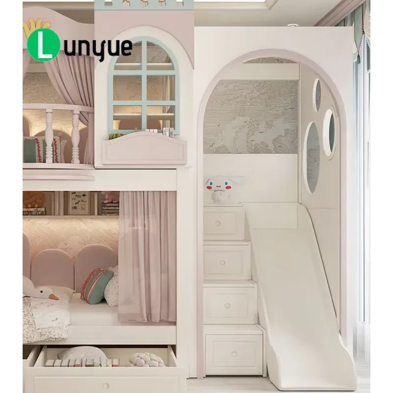 Ankke Custom Princess House Bu - огляд і ціна Bunk Bed With Stairs And Slide