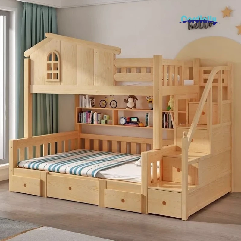 150x200cm King Size Kids Bed S - огляд і ціна Bunk Bed With Stairs And Slide
