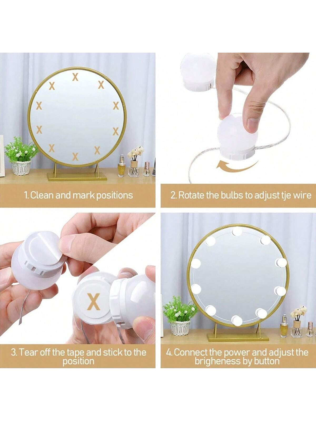 New Detachable Bulbs Professio - огляд і ціна Dressing Table Vanity With Lighted Mirror